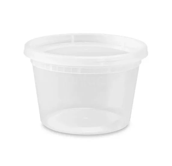 16oz Clear Plastic Container with Lids 250sets/cs