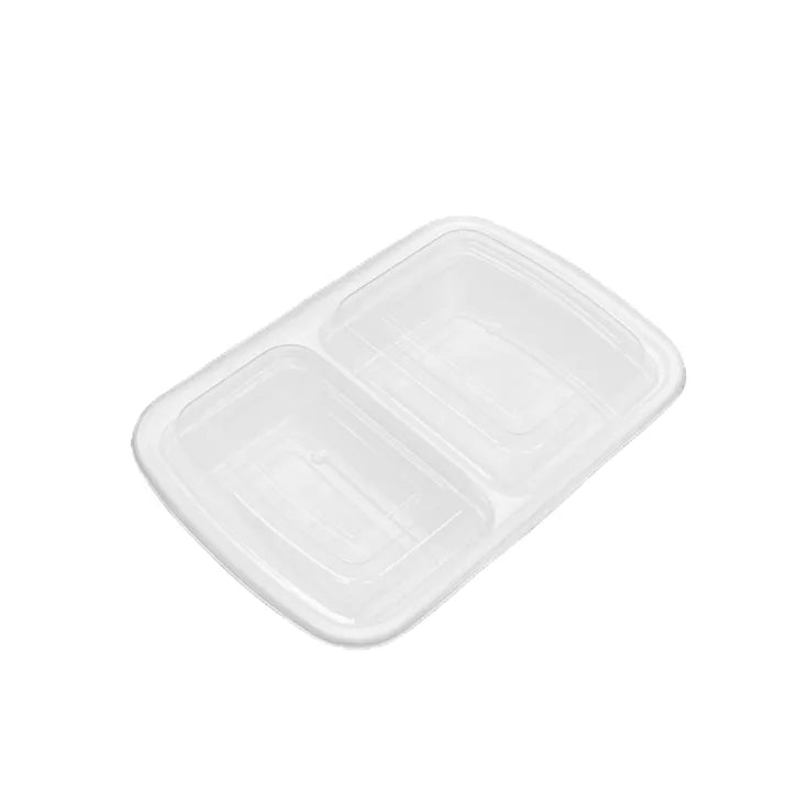 Pcm 32oz 2-compartments White Plastic with Lids 150sets/cs