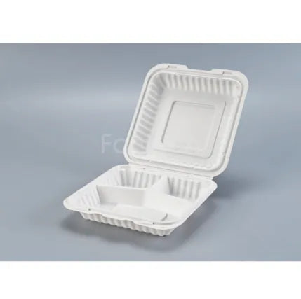 Ep73 Pp 3 Compartments Hinged Container 7.5*7.5*2.7" -ep71