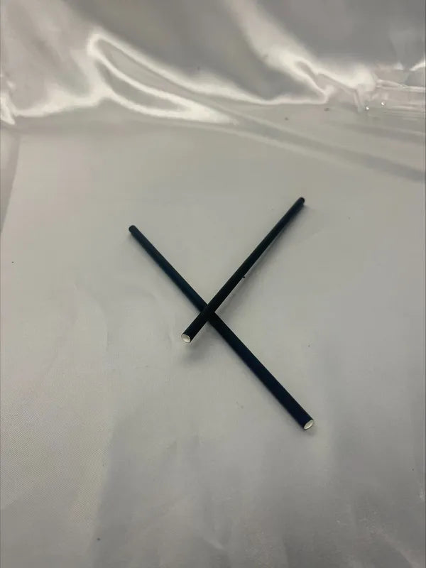 8'' 200mm Long 6mm Black Unwrapped Paper Straw 2000pcs /cs -bpstraw6200