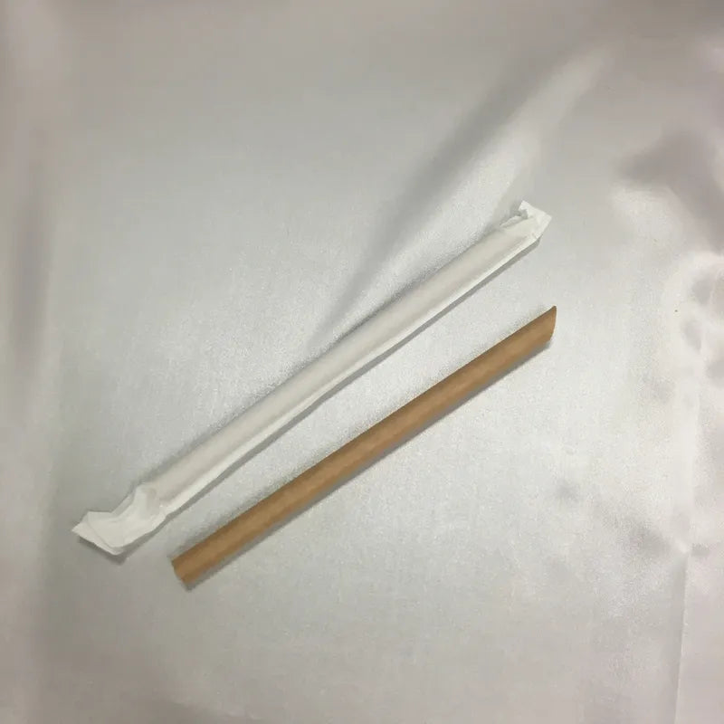 9" Kraft Paper Straw 12mm Indv.wrap 1000 Pcs/cs