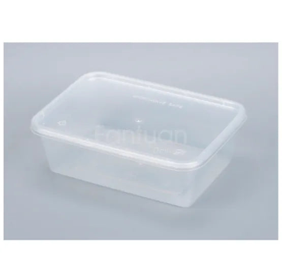 750ml Clear Plastic Rectangle Container with Lid 250set/cs