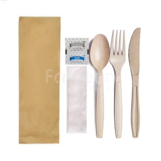 Bio Compostable Heavy Duty 6 in 1 Cutlery Kit - Biokit