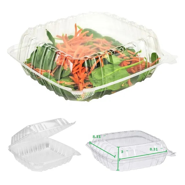 Anti-fog Clear Hinged Pet Container 8"x8"x3" 200/cs