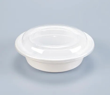 JR 16oz White round Container (lid with Hole) 150set/cs -JR16w