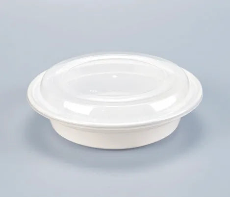 24oz White round Container (lid with Hole) 150set/cs -jr24w