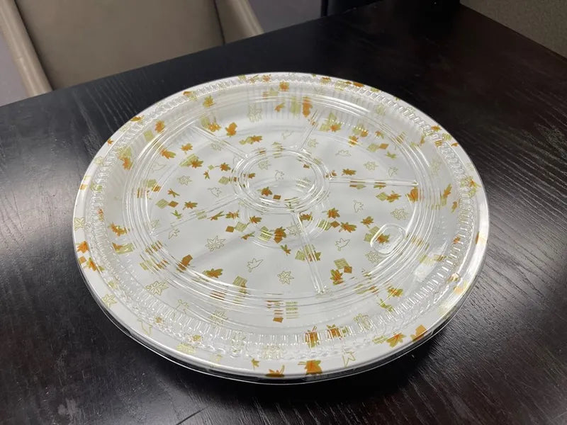15” Sushi Party Tray Maple Leaf with C/lid 50sets/cs