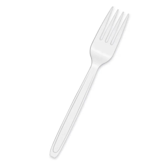 Heavy Duty White Fork with Individual Plastic Wrap 500pc/cs-pfwr01ps