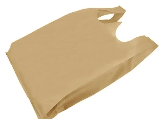 Kraft Fabric T-shirt Bag 8.75 + 5x17 (s) 25gsm
