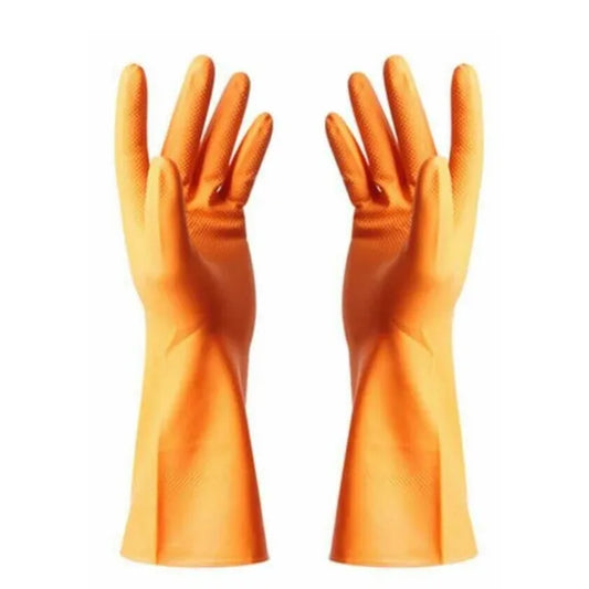 Gloves Rubber Orange Small 12/pk