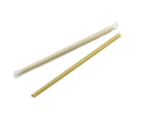 6mm × 220mm Fully Biodegradable Bamboo Straw with Sharp Tip 2000/cs
