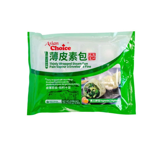 AC-Thinly Wrapped Vegetarian Steam Bun 薄皮素包(素三鲜) 420g*18/case