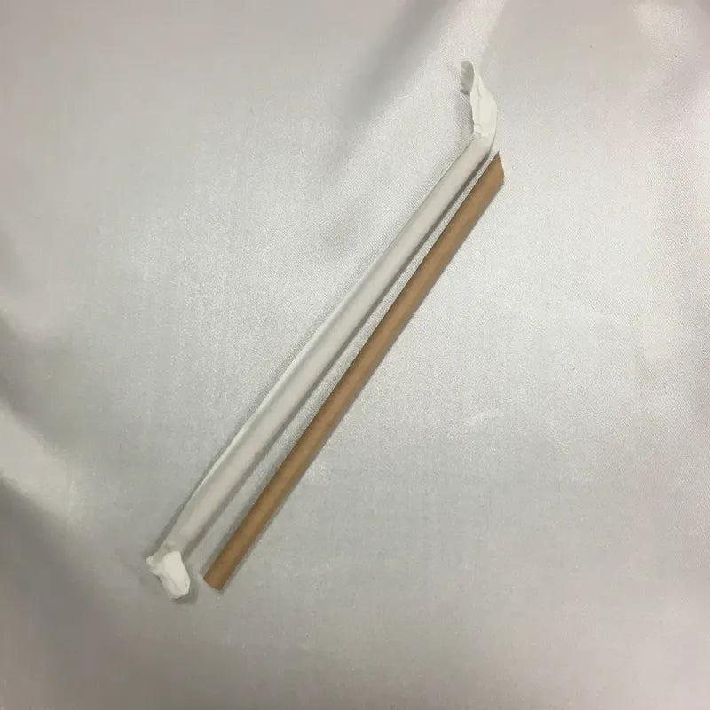 9" Kraft Paper Straw 8mm Indiv.wrap 1000pcs/cs (797433)